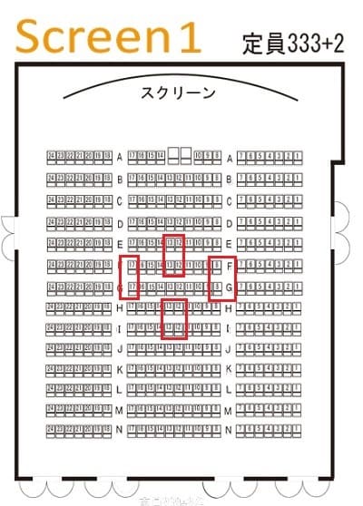 シネマート新宿 シアター1　見やすい座席